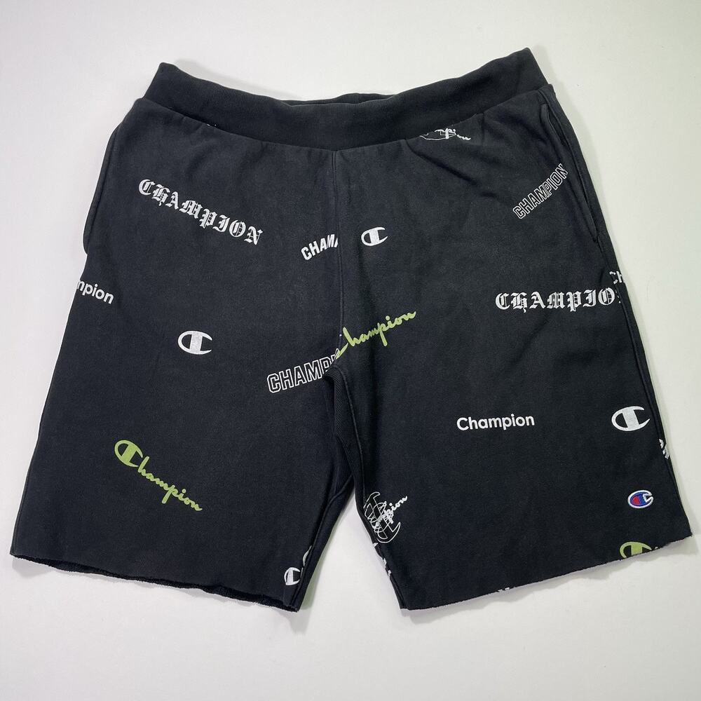 Champion Reverse Weave Shorts Men’s XL Scribble Cut Off All Over Print